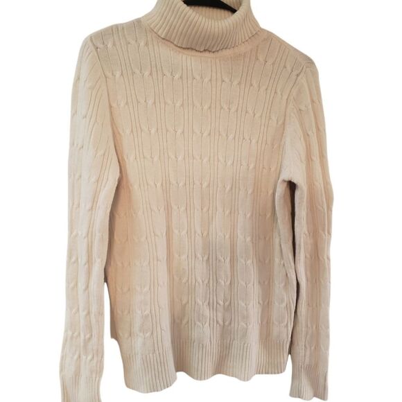 St JOHN'S BAY Women's Cream Turtle Neck Sweater - Picture 4 of 16